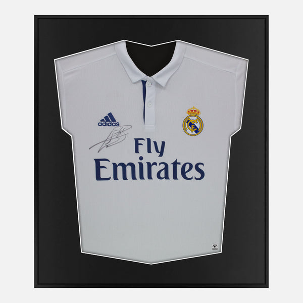 Framed Gareth Bale Signed Real Madrid Shirt 2016-17 Home [Mini]