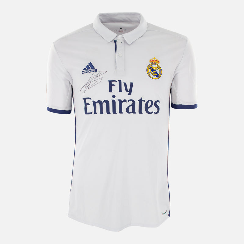 Framed Gareth Bale Signed Real Madrid Shirt 2016-17 Home [Mini]