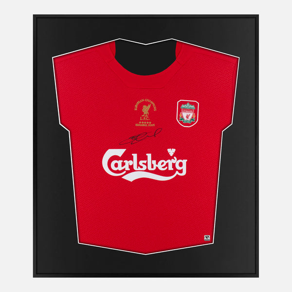 Framed Gerrard Istanbul 2005 Signed Shirt