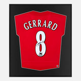 Framed Steven Gerrard Signed Liverpool Shirt 2005 Istanbul Home [Mini]