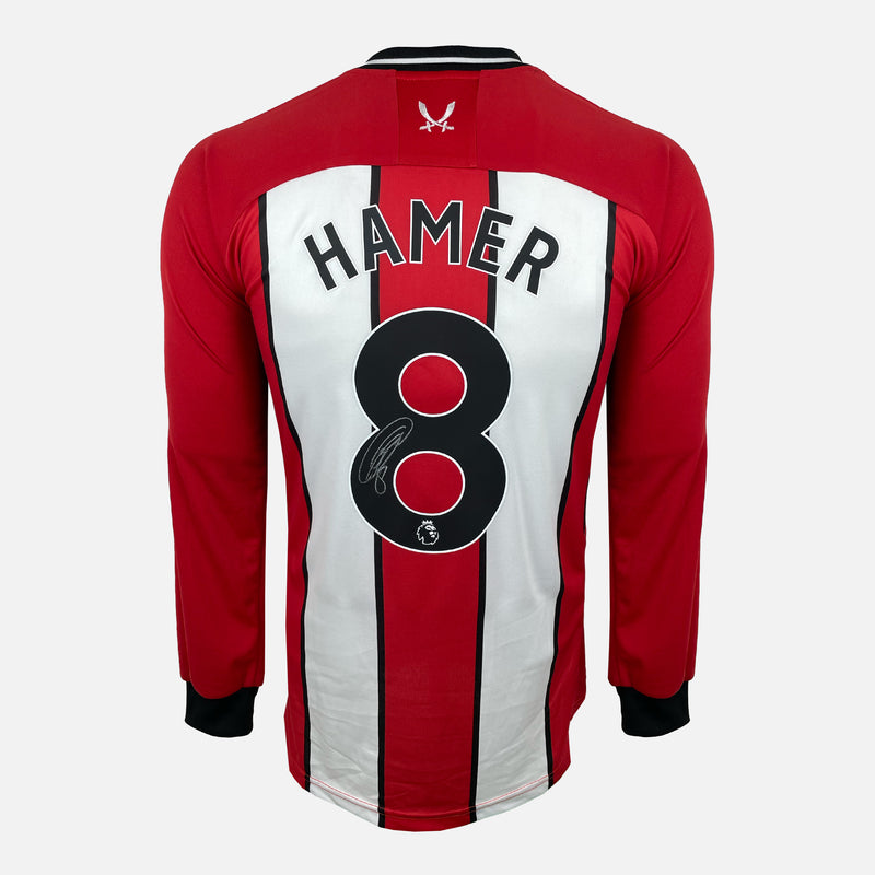 Framed Gustavo Hamer Signed Sheffield United Shirt 2023-24 Home [Mini]