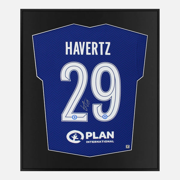 Framed Kai Havertz Signed Chelsea Shirt 2021 CL Winners [Mini]