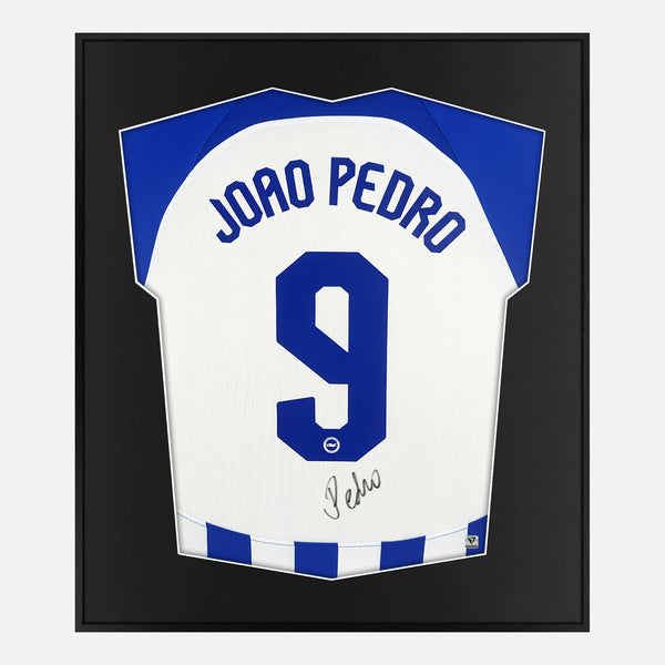 Framed Joao Pedro Signed Brighton Shirt Home 2023-24 [Mini]
