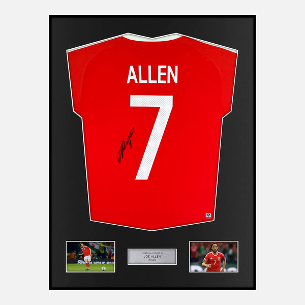Framed Joe Allen Signed Wales Shirt Euro 2016 [Modern]