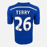 Framed John Terry Signed Chelsea Shirt 2014-15 Home [Modern]