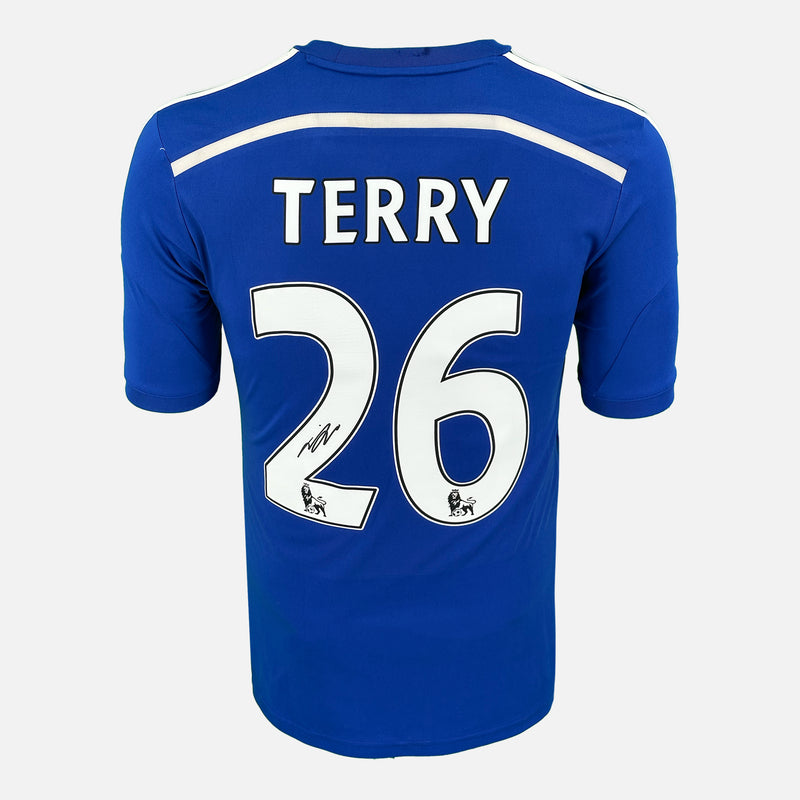 Framed John Terry Signed Chelsea Shirt 2014-15 Home [Mini]