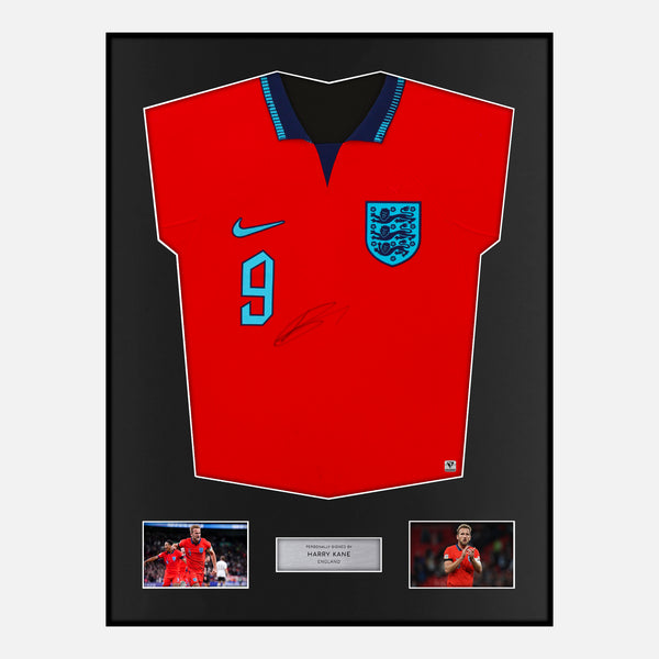 Framed Harry Kane Signed England Shirt Away 2022 World Cup [Modern]