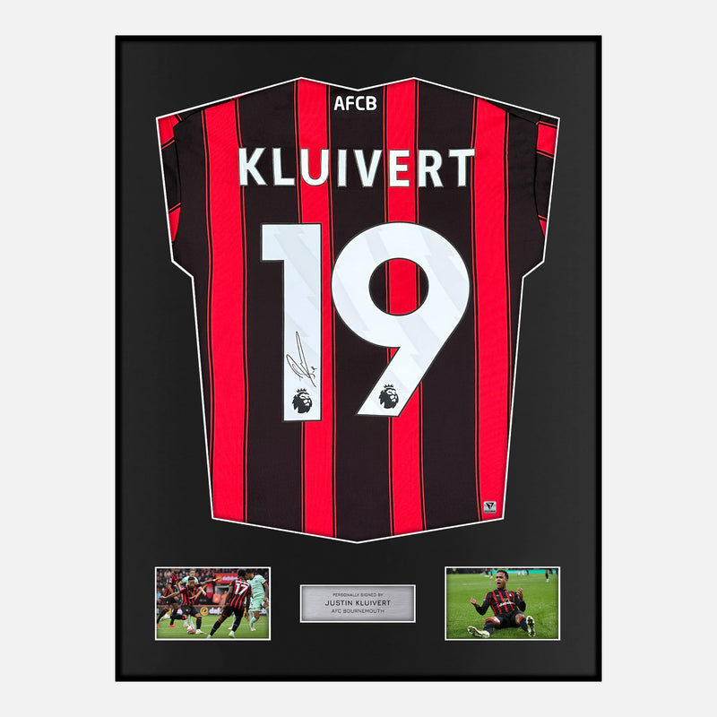 Framed Justin Kluivert Signed Bournemouth Shirt Home 2023-24 [Modern]