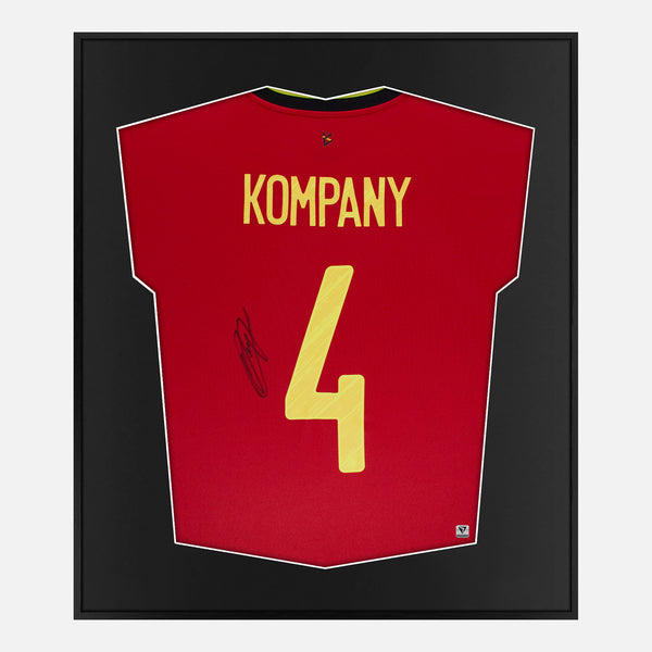 Framed Vincent Kompany Signed Belgium Shirt 2020-21 Home [Mini]