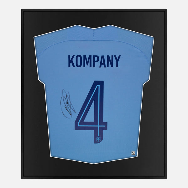 Framed Vincent Kompany Signed Manchester City Shirt 2017-18 Centurions [Mini]