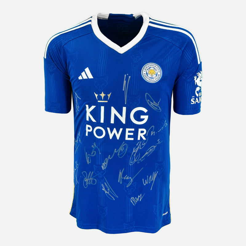 Framed Squad Signed Leicester City Shirt 2023-24 Home [Modern]