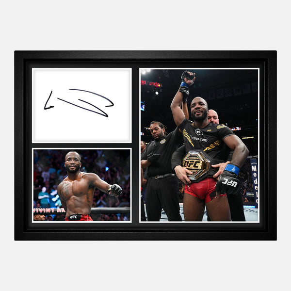 Framed Leon Edwards Signed UFC Photo Montage [A4]