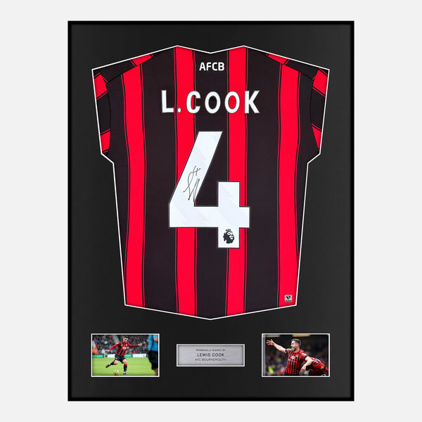 Framed Lewis Cook Signed Bournemouth Shirt Home 2023-24 [Modern]