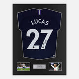 Framed Lucas Moura Signed Tottenham Hotspur Shirt 2019-20 Away [Modern]