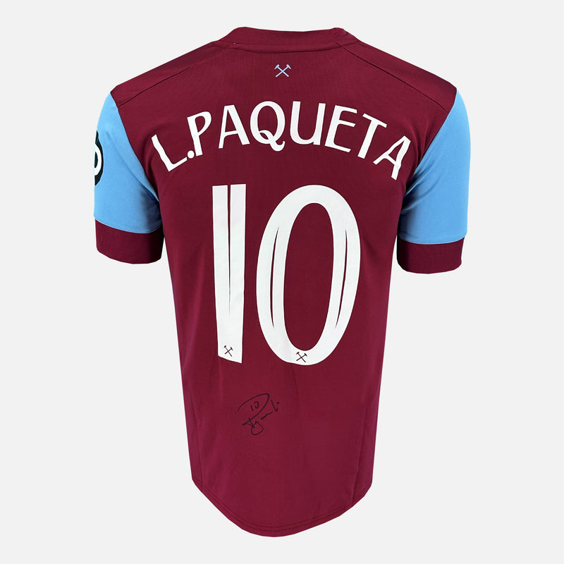 Framed Lucas Paquetá Signed West Ham United Shirt Home [Modern]