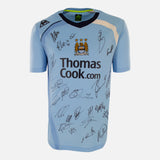 Framed Squad Signed Manchester City Shirt 2008-09 Home [Modern]