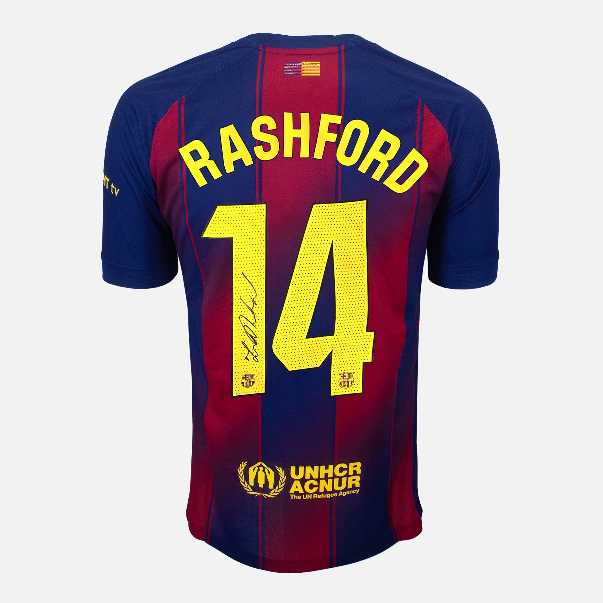 バルセロナ SUPRERCOPA RASHFORD 14番 半袖 シャツ Marcus Rashford Signed Barcelona Shirt | Vault Verified
