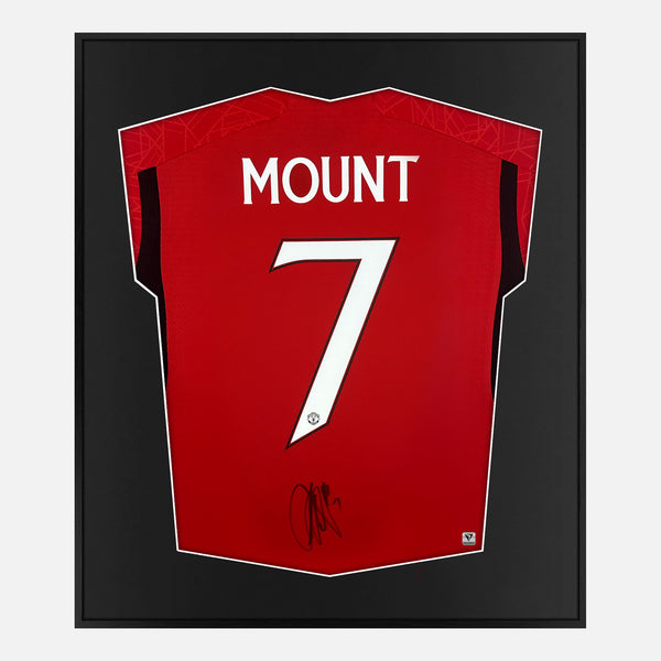 Framed Mason Mount Signed Manchester United Shirt Home 2023-24 [Mini]