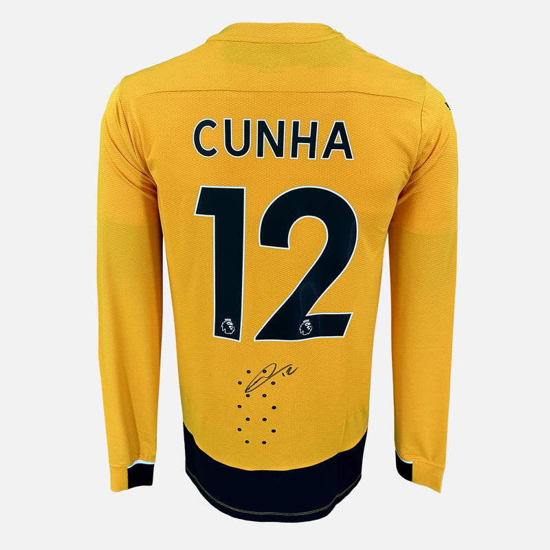Framed Matheus Cunha Signed Wolves Shirt 2022-23 [Mini]