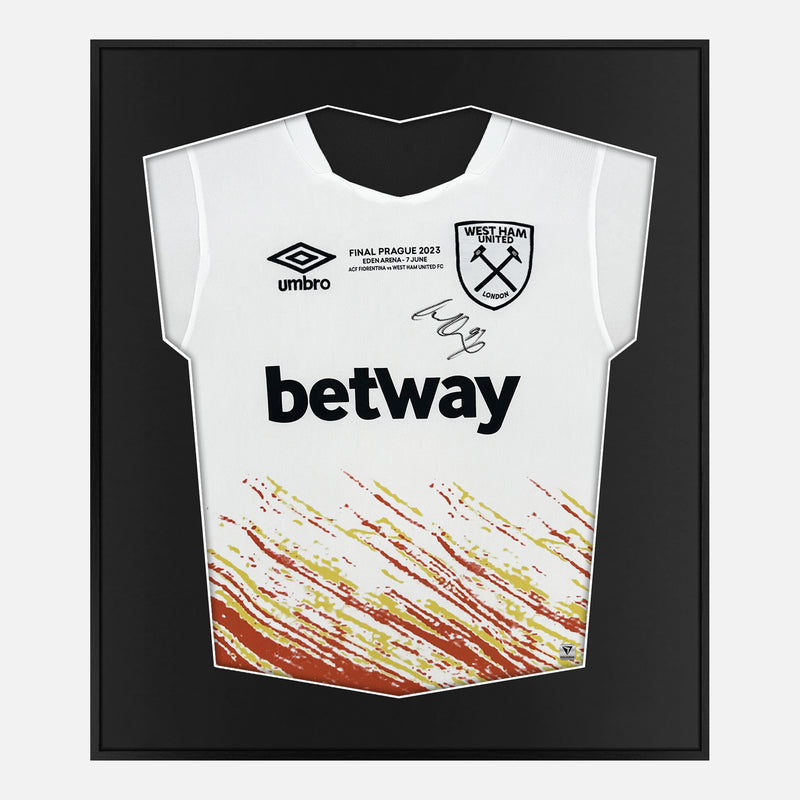 Framed Michail Antonio Signed West Ham Shirt 2023 Conference Final [Mini]