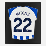 Framed Kaoru Mitoma Signed Brighton Shirt Home 2023-24 [Mini]