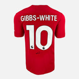 Framed Morgan Gibbs-White Signed Nottingham Forest Shirt Home Red [Modern]