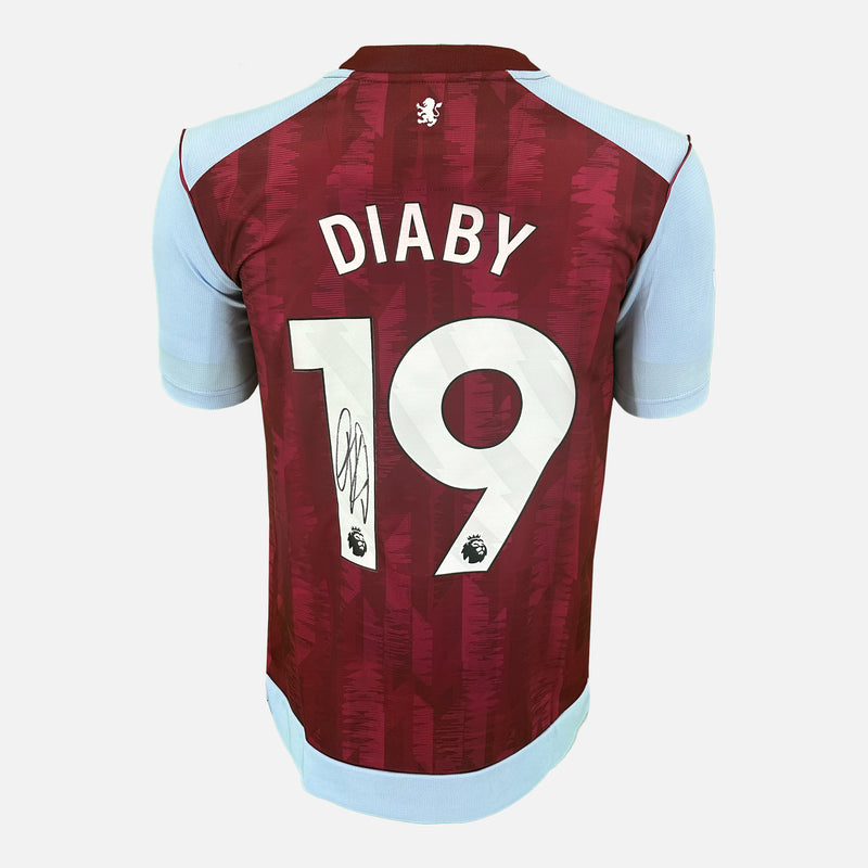 Framed Moussa Diaby Signed Aston Villa Shirt 2023-24 Home [Mini]