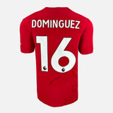 Framed Nicolás Domínguez Signed Nottingham Forest Shirt Home Red [Mini]