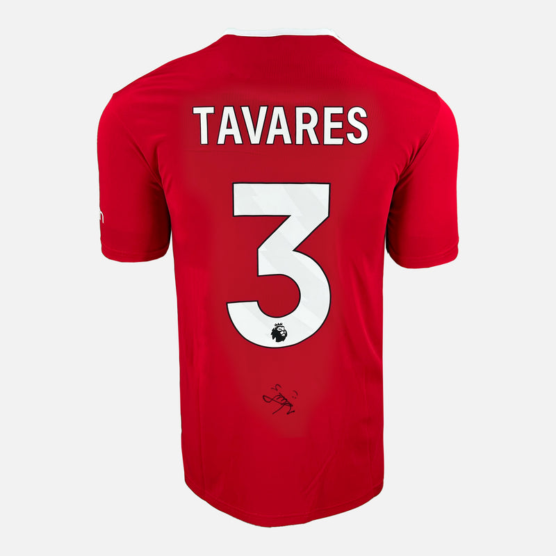 Framed Nuno Tavares Signed Nottingham Forest Shirt Home Red [Mini]