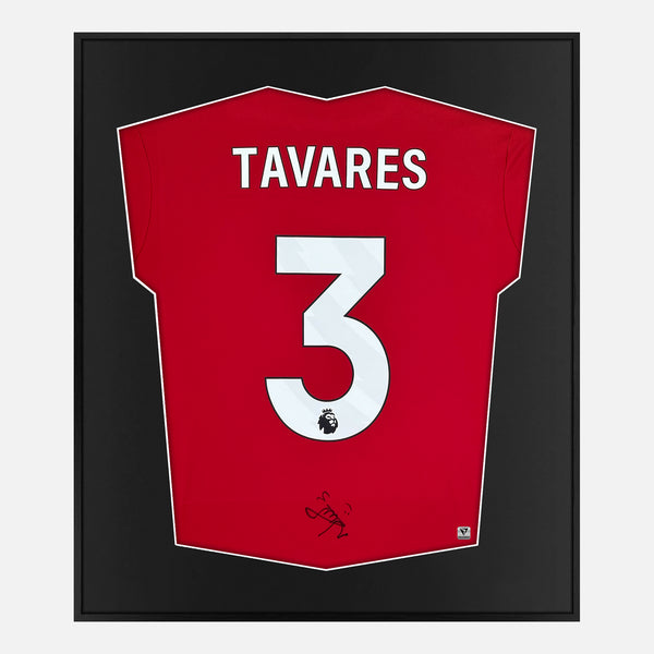 Framed Nuno Tavares Signed Nottingham Forest Shirt Home Red [Mini]