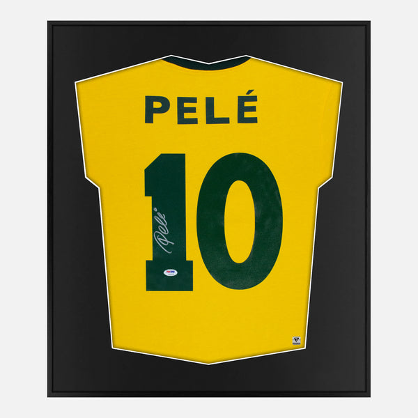Pele Signed Framed Shirt