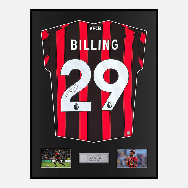Framed Philip Billing Signed Bournemouth Shirt Home 2023-24 [Modern]
