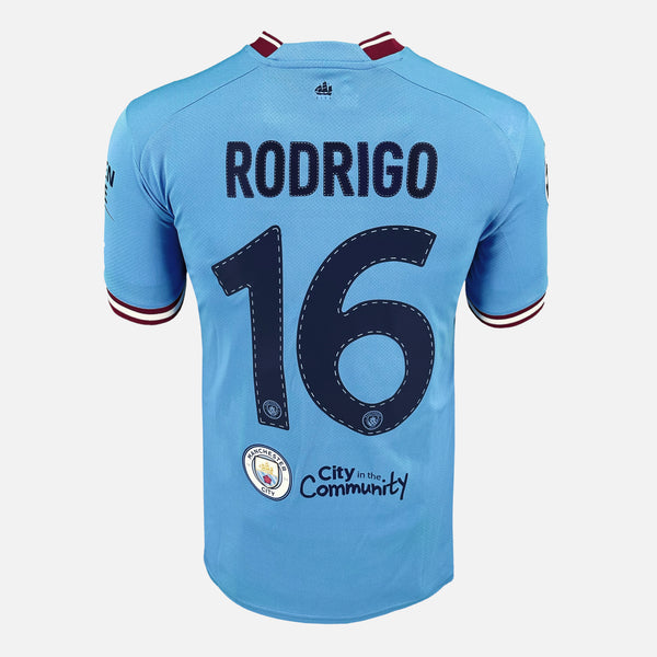 2023 Manchester City Home Shirt Rodrigo 16 Istanbul Final Treble [Perfect] M