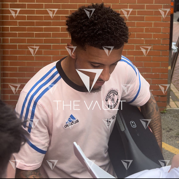 Framed Jadon Sancho Signed Manchester United Shirt 2021-22 Away [Modern]