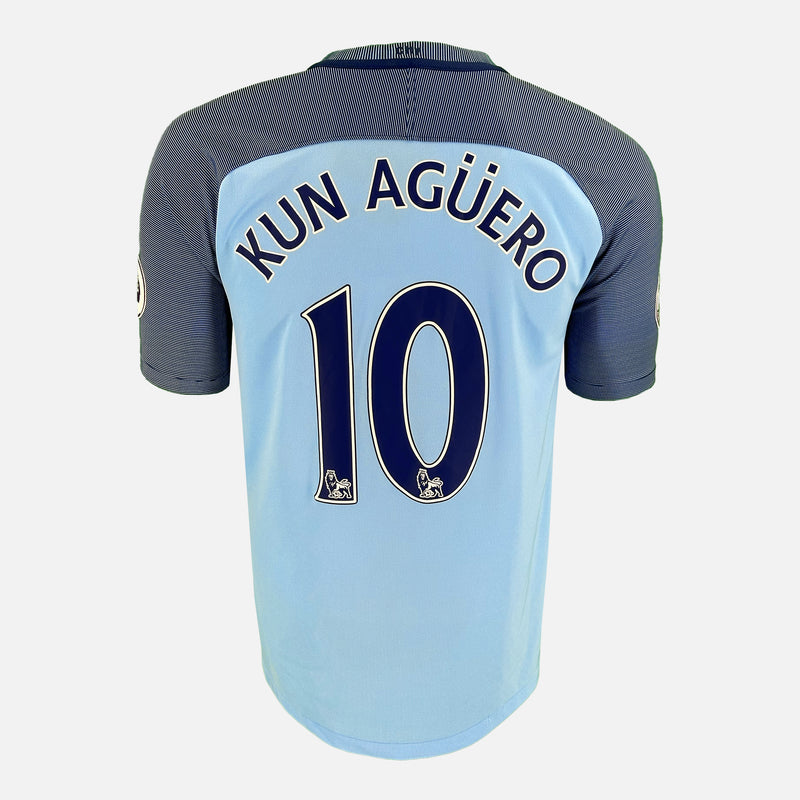2016-17 Manchester City Home Shirt Aguero 10 [Excellent] L