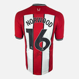 Framed Oliver Norwood Signed Sheffield United Shirt 2023-24 Home [Modern]