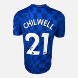 Framed Ben Chilwell Signed Chelsea Shirt 2021-22 Home [Mini]
