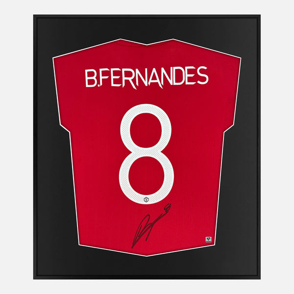 Framed Bruno Fernandes Signed Manchester United Shirt Home 2022-23 [Mini]