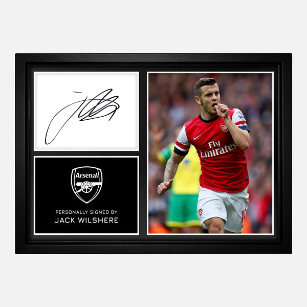 Framed Jack Wilshere Signed Arsenal Photo Montage [A4]