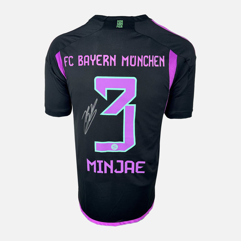 Framed Kim Min-jae Signed Bayern Munich Shirt Away 2023-24 [Modern]