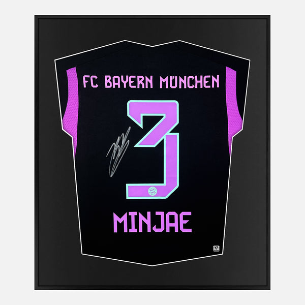 Framed Kim Min-jae Signed Bayern Munich Shirt Away 2023-24 [Mini]