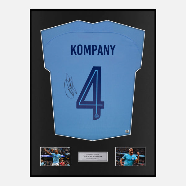 Signed Kompany Manchester City Shirt Framed