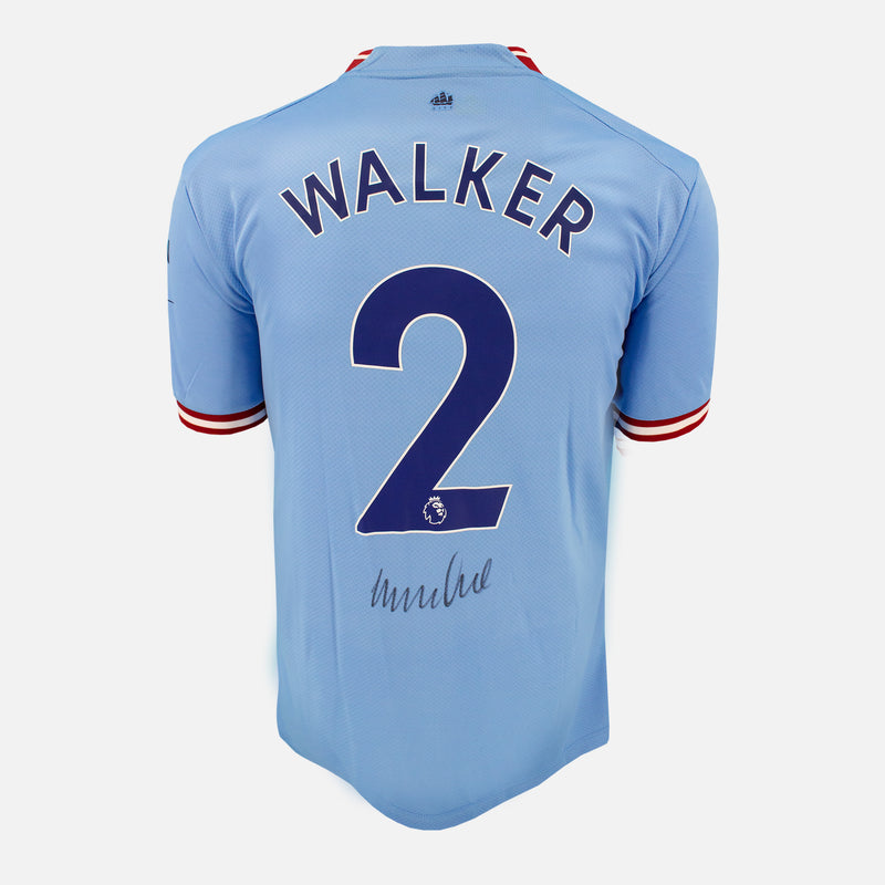Framed Kyle Walker Signed Manchester City Shirt 2023 Treble [Mini]