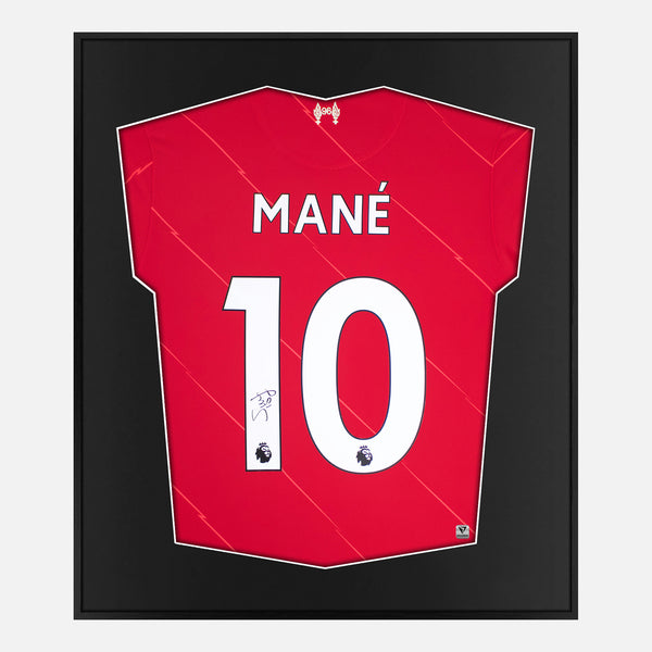 Framed Sadio Mane Signed Liverpool Shirt 2021-22 Home [Mini]