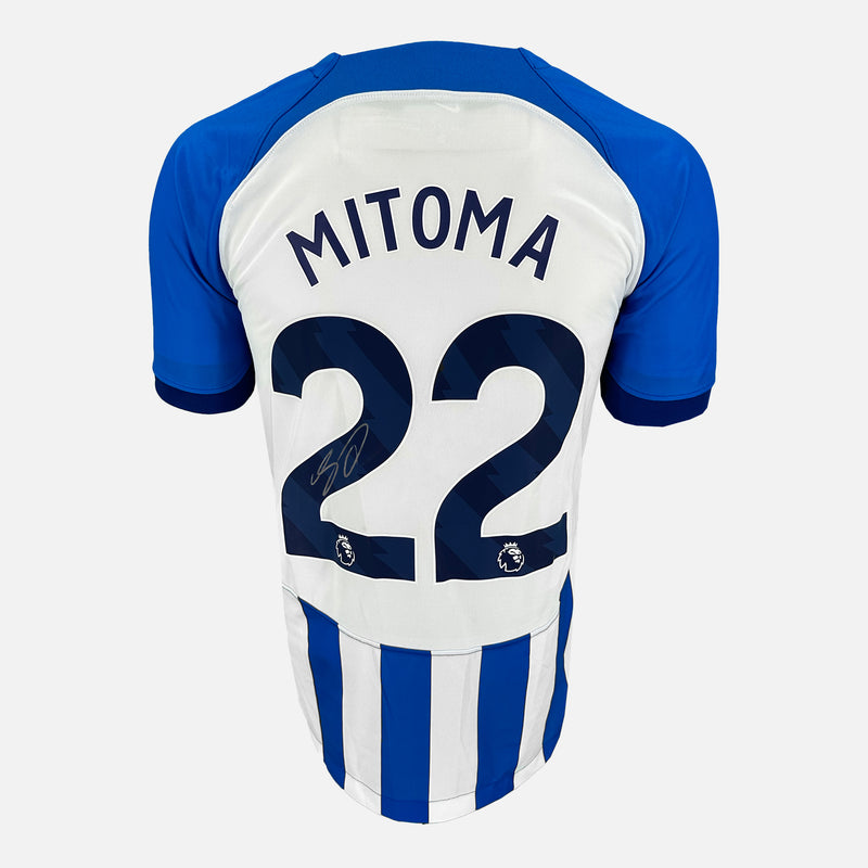 Framed Kaoru Mitoma Signed Brighton Shirt Home 2023-24 [Modern]