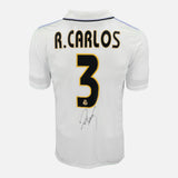 Framed Roberto Carlos Signed Real Madrid Shirt Home [Mini]