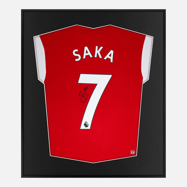 Saka Signed Framed Arsenal Shirt