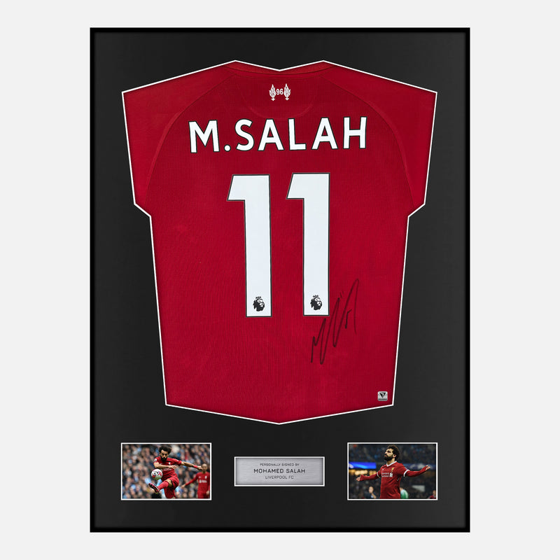 Framed Mohamed Salah Signed Liverpool Shirt 2018-19 Home [Modern]