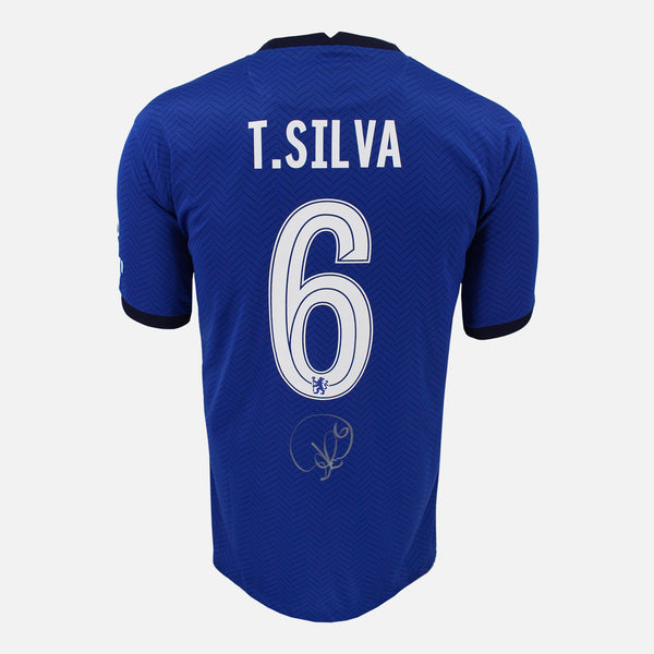 Thiago Silva Signed Chelsea Shirt 2020-21 Home CL Winners [6]