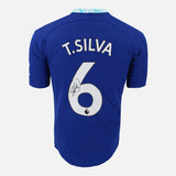 Framed Thiago Silva Signed Chelsea Shirt 2022-23 Home [Modern]